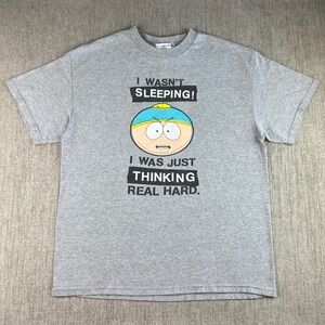 Comedy Central South Park Shirt Mens L‎ Gray Cartman Thinking Real Hard 2005 Y2K